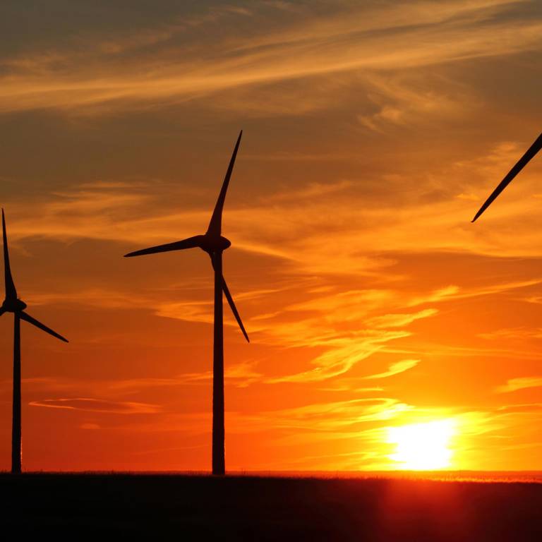 Windmills in the sunset 